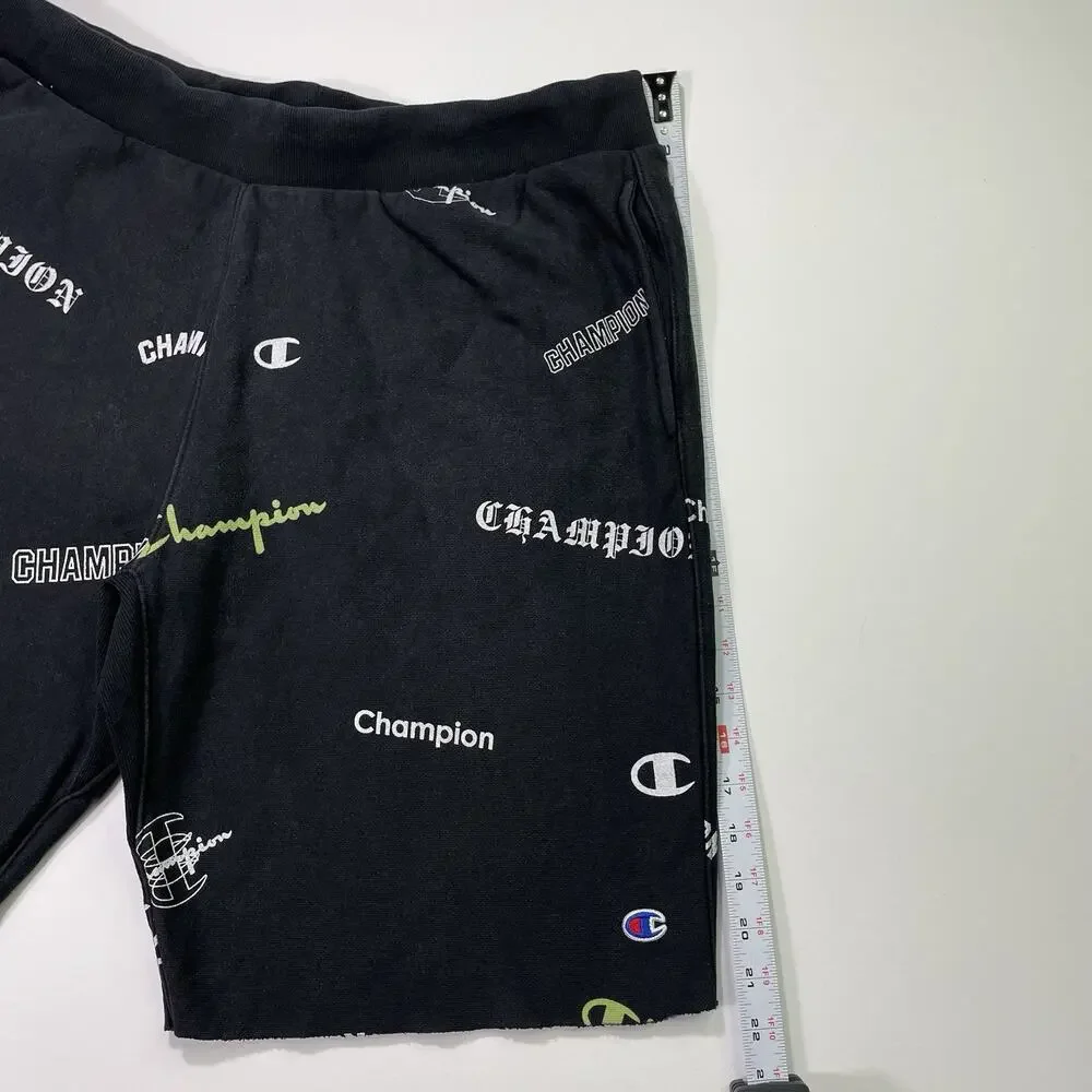 Champion Reverse Weave Shorts Men’s XL Scribble Cut Off All Over Print